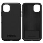 OtterBox iPhone 11 Symmetry Series Case - BLACK, ultra-sleek, wireless charging compatible, raised edges protect camera & screen