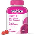 One A Day Multi+ Hair, Skin & Nails Multivitamin Gummies - Daily Vitamin Plus Support For Healthy Hair, Skin And Nails With Biotin And Vitamins A, C, E And Zinc For Women and Men, 120 Gummies