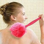 Veewon Bath Brush Back Scrubber Shower Body Brushes with a Long Handle (Rose)