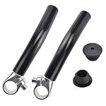 TANCUDER 1 Pair Bike Handlebar End Security Bike Bar Ends Bicycle Handlebar Grip End Cycle Handlebar Ends with Stopper for MTB Road Bike Mountain Bike, Fit 22.2mm Handlebar Replacement, Black