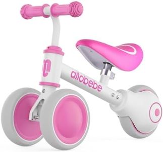 allobebe Baby Balance Bike, Cute Toddler Bikes 12-36 Months Gifts for 1 Year Old Girl Bike to Train Baby from Standing to Running with Adjustable Seat Silent & Soft 3 Wheels