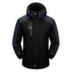 Oweisong Men Hooded Waterproof Raincoat Outdoor Hiking Windproof Softshell Jacket Sportswear Windbreaker