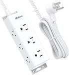 Power Bars with Surge Protector - 9 Widely Spaced Multi Outlets, Wall Mount, 3 Side Outlet Extender with 5Ft Extension Cord, Flat Plug for Home Office