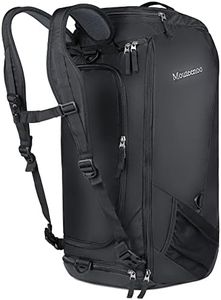 Mouteenoo Travel Duffel Backpack with Shoes Compartment Water Resistant Sports Duffle Gym Bag with Shoulder Straps for Men and Women (Black, 45L)