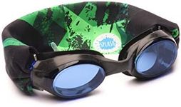 Splash Place SWIM GOGGLES with Fabric Strap - GREEN FUSION | Fun, Fashionable, Comfortable - Adult & Kids Swim Goggles