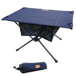 Ultralight Backpacking Table - Collapsible Camping Table with Storage Mesh for Camping Gear, Hiking Table and Mountaineering Table, Camp Table for Accessories and Outdoor Travel (Black) (Black)