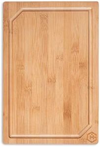 GRANA HOME robustes Bambusbrett 30,5x20,5x1,5 cm CHOPPY das nachhaltige Schneidebrett mit Saftrinne für Brot, Obst, Fleisch und Gemüse. Holzbrett aus Bambus für den alltäglichen Bedarf.