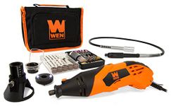 WEN 23114 1.4-Amp High-Powered Variable Speed Rotary Tool with Cutting Guide, LED Collar, 100+ Accessories, Carrying Case and Flex Shaft