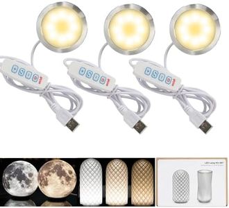 3PCS LED Lamp Kit 001 for Bambu Lab Light Kit MH001, 3 Color Temperature, Power Outage Color Storage, Dimming, 5V USB Puck Light Set DIY Hardware Spare Parts for Makerwold 3D Printed Lamp Projects