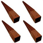 Garden Mile FENCE POST SPIKES, FENCING SUPPORT, GATEPOSTS, DECKING UPRIGHT HOLDERS, RUST-RESISTANT, PERFECT for DIY BUILDING use (4 Spikes)