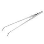 sourcing map Aquarium Curved Tweezers 10.6 Inch Stainless Steel Extra Long, Fish Tank Aquatic Plants Clip
