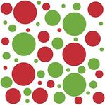 Set of 100 (Red/Lime Green Combo) Vinyl Wall Decals - Assorted Polka Dots Stickers - Removable Adhesive Safe on Smooth or Textured Walls Round Circles Bathroom Kids Room Nursery Decor