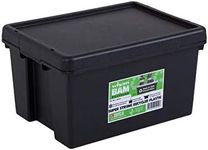 Wham Bam 100% Recycled Super Strong Impact Resistant Black Re-Usable Storage Boxes With Lids 16 Litre 38.5 x 29 x 21.5cm (1 Box)