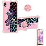 jioeuinly ATT Alcatel Axel Compatible with Cricket Alcatel Lumos [with Tempered Glass Screen Protector][Hard PC + Soft Silicone][Colorful Reflected Light] IMDF-JXX