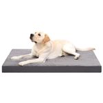 KSIIA Orthopedic Dog Crate Bed - Waterproof, Extra Large, Deluxe Plush, Washable with Egg Crate Foam & Removable Cover, 47 x 29 Inch, Dark Gray