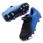 Hanani Boys Soccer Cleats Kids Girls FG/AG Soccer Athletics Sport Shoes Training Shoes Running Shoes Teenager Indoor Outdoor Football Shoes Sneakers for Unisex Black Blue