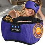 LC-dolida Bluetooth Sleeping Headphones Eye Mask for Sleeping,100% Blackout Eye Mask with Bluetooth Headphones 15 Hours Playback Sleep Aids with Travel Bag & 2 Sleep Earplugs for Travel/Nap/Yoga