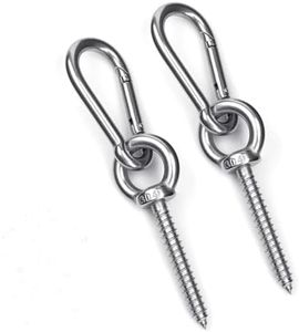 Hammock Hanging Kit, Load Capacity 1400 lb, Stainless Steel Hammock Hook Carabiner Set for Yoga Hammock Swing Chair Indoor Outdoor Relaxation