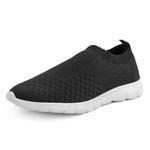 Kraasa Men's Slip on Walking Shoes Ultra Light Breathable Non Slip Running Shoes Casual Fashion Sneakers Mesh Workout Sports Black UK 8