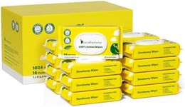 100% Cotton Baby Wipes for Sensitive Skin, 99% Purified Water Unscented Wet Wipes, Hypoallergenic & Plastic-Free, 1024 Count (16 Flip-Top Packs of 64)