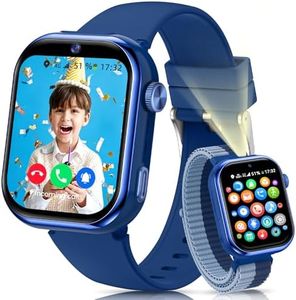 BANLVS Smartwatch Kinder mit SIM Karte, Kinder-Smartwatch mit IP68 Wasserdicht, Schulmodus, 1,83" Bildschirm, Schrittzähler Kinderuhr Mädchen Jungen, Blau