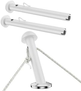 Salcod 2 Pack Rod Holder for Boat Fenders, Boat Fender Adjuster Holder for Docking, Fender Height Adjustment Tool Fits Boat Rod Holders, Stainless Steel Fender Line Holder, Boarding Assist Handle