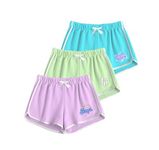 KYDA KIDS® Girls Cotton Printed Regular Fit Shorts for Summer - Multicolor (Pack of 3)