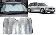 Autopearl Collapsible Mesh Foldable Auto Front/Rear Window Sun Shade Car Windshield for BMW 320D (130 * 60 Cm_Silver)