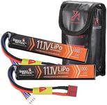 Lancer Tactical LiPo Airsoft High-Performance Battery 11.1V 1000mAh 20C Stick - Dean/Tamiya Connector, Two Pack (Includes Safety Charging Bag) (Dean)