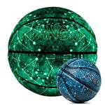 Kuangmi Glow in The Dark Basketball,Luminous Glowing Composite Leather Ball Gifts for Men,Teenager,Indoor & Outdoor Night Basketball, Size 7(29.5")