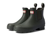 HUNTER Men's Chelsea Boat Shoe, Dark Olive, 9 UK