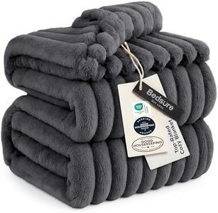 Bedsure GentleSoft Large Fleece Blanket for Bed - Cozy Soft Throw Blankets for Women, Cute Large Throws for Girls, Grey, 120x120 Inches