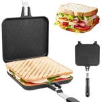 TANGHSE Toasted Sandwish Maker Non-Stick, Sandwich Panini Press & Toastie Maker, Double Sided Stovetop Toasted Maker Baking Pan, Grilled Cheese Maker with Handles for Breakfast Home Outdoors Camping