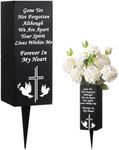 Geosar Cemetery Vases with Spikes Grave Vases for Cemetery Metal Funeral Flower Holder in Loving Memory Sign Memorial Gifts for Loss of Loved One Grave Marker Decoration(Forever In My Heart)