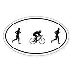 CafePress Men's Duathlon Oval Sticker Oval Bumper Sticker, Euro Oval Car Decal