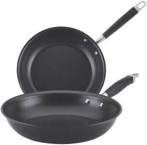 Anolon Advanced Home Nonstick Skillet Twin Pack 26cm & 32cm - Hard Anodised Frying Pan Set, Oven Safe to 200oC, SureGrip Handles, Metal Utensil Safe, Onyx Finish
