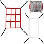 2Pcs Baseball Strike Zone Target Adjustable Baseball Softball Pitching Target Practice Throwing Nets Strike Zone Net Baseball Practice Net Baseball Training Equipment for 6x6 7x7 Or 8x8ft Nets