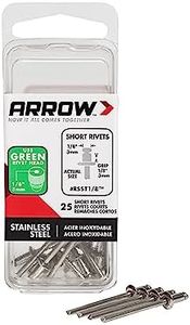 Arrow Fastener RSST1/8 Short Stainless 1/8-Inch Rivets, 25-Pack