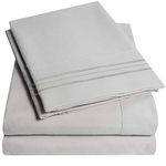 1500 Supreme Collection Extra Soft RV Queen Sheets Set, Silver - Luxury Bed Sheets Set with Deep Pocket Wrinkle Free Hypoallergenic Bedding, Over 40 Colors, RV Queen Size, Silver