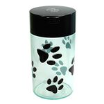 Tightpac America Pawvac 12 Ounce Vacuum Sealed Pet Food Storage Container, Black Cap and Body/Black Paws