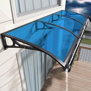 HIAPES Awning for Door Entrance, Awnings for Doors, Polycarbonate Cover Outdoor Front Door Patio UV/Rain/Snow Protection, Door Awnings Exterior for Porch/Patio/Deck