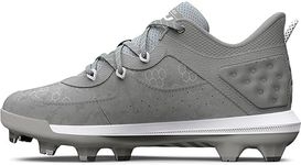 Under Armour Boys' Harper 8 TPU JR, (101) Baseball Gray/Baseball Gray/White, 4, US