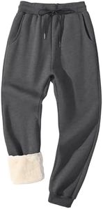 Flygo Mens Warm Fleece Pants Sherpa Lined Sweatpants Winter Active Track Joggers Pants (XX-Large, 2 Dark Grey)