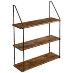 IBUYKE Floating Shelves, Wall Shelf Outdoor, 60x20x80cm, Shelving Unit for Wall, Plant Stand, Kitchen Spice Rack, Storage Organiser Shelf for Bedroom, Bathroom, Living Room, Office RF-TM012