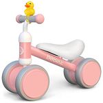 Baby Balance Bike Toys for 1 Year Old Gifts Boys Girls 10-24 Months Kids Toy Toddler Best First Birthday Gift Children Walker No Pedal Infant 4 Wheels Bicycle … (Pink)
