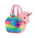 Aurora World Fancy Pals Pet Unicorn Carrier Plush, Rainbow