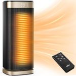 iDOO Space Heater, 1500W Portable Electric Heater for Indoor Use, 70° Oscillation, 24H Timer, Quite Ceramic Room Heater with Thermostat, Safety Protection, Remote for Office Bedroom Basement, Gold