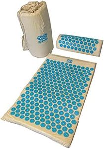 OR8 Wellness Acupressure Mat & Pillow Set for Pain Relief Stress Relief and Relaxation Therapy for Back and Neck Pain Massage Mat with Carry Bag Blue