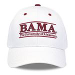 The Game NCAA Alabama Crimson Tide Unisex NCAA bar Design Hat Bama, White, Adjustable