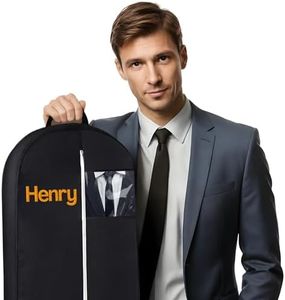 Personalized Garment bag for Business - Embroidered Name Black Bag for Clothes, Suites With 2 Mesh Pockets for Lawyer, Travel- Ideal for Business Travel, Custom Men Suit Cover Bag with Carry Handle